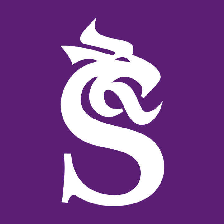 Draken från Sundsvalls logotype på en färgplatta.