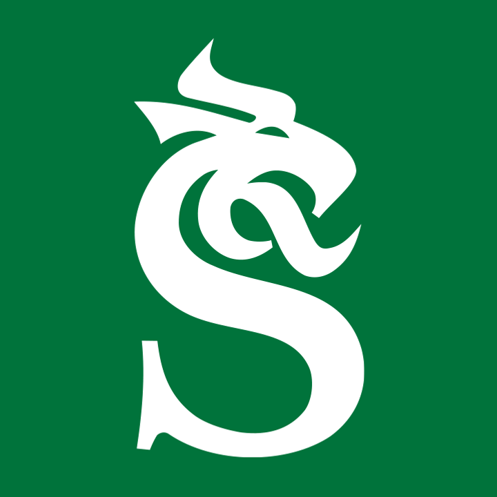 Draken från Sundsvalls logotype på en färgplatta.