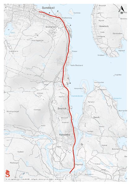 Gång- och cykelväg längs med väg 562